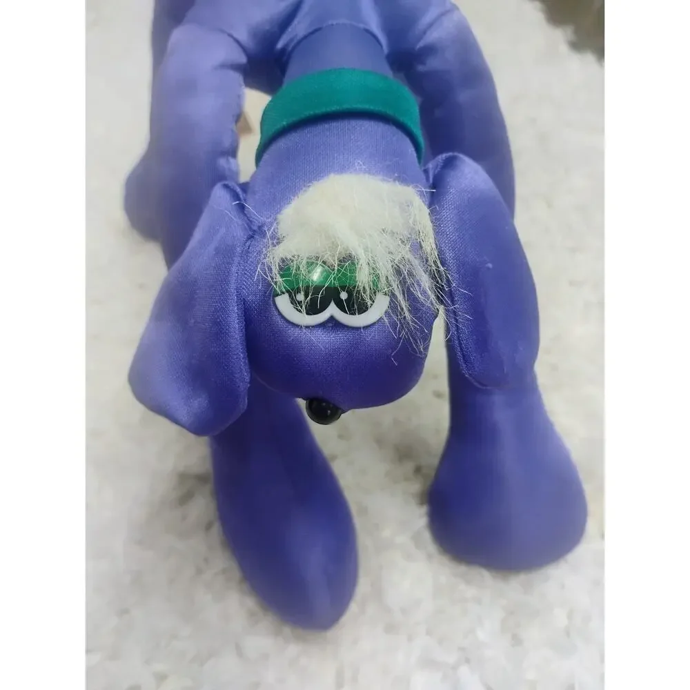 Vintage Lanky Doodles Purple Dog Plush 1980s Applause Standing Arched Rare 20